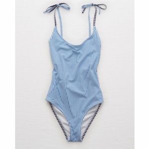 Aerie Cheeky One Piece Scoop, Gingham and Striped